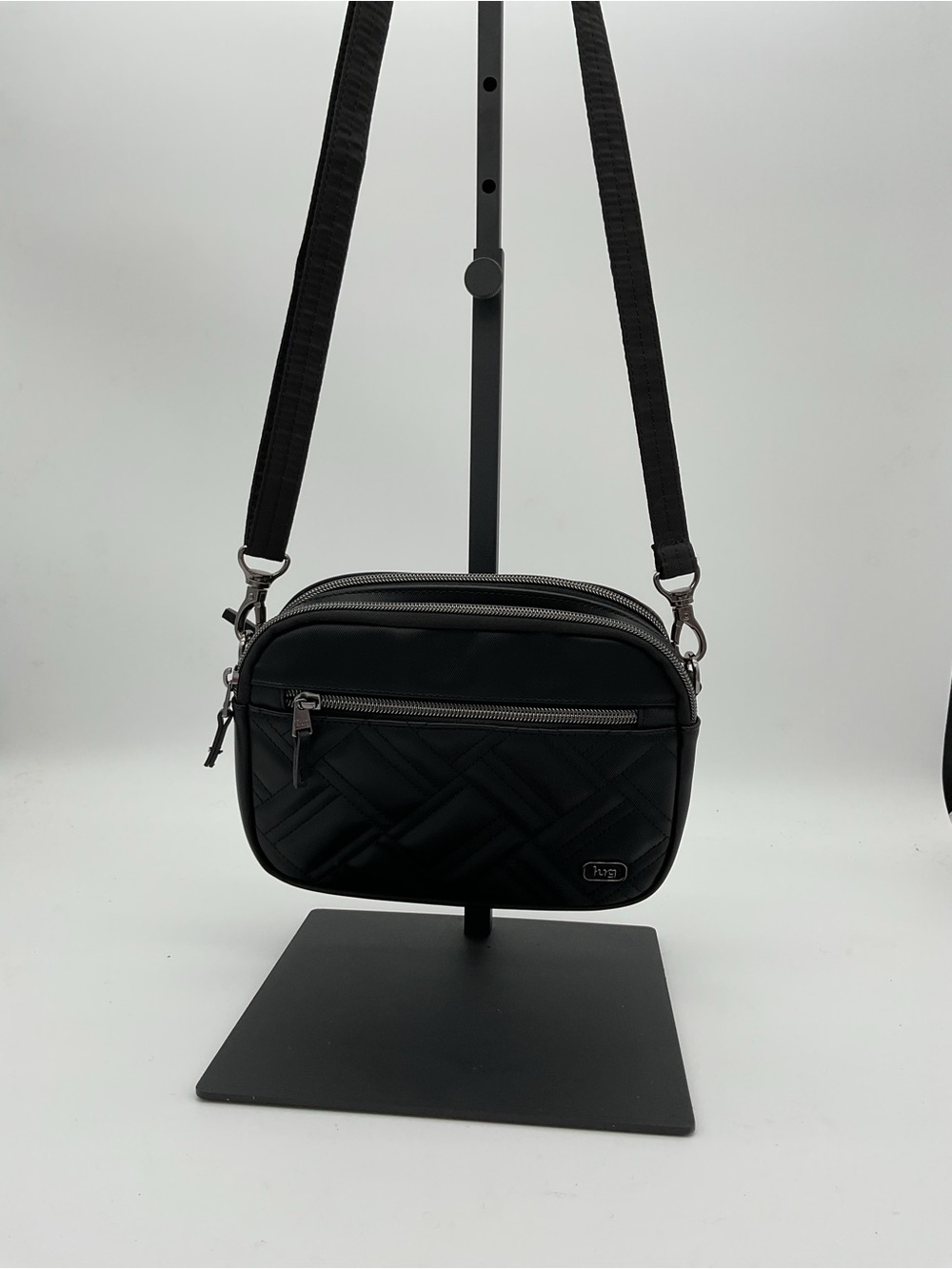 lug Super Coupe Satin Luxe Black Quilted Crossbody/Belt Bag